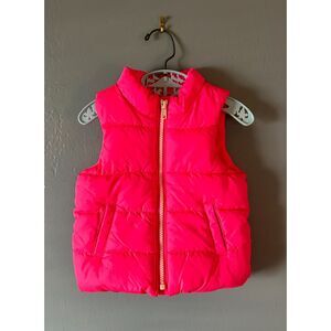 Old Navy girls pink puffy vest 12-18 months